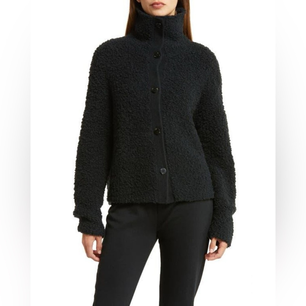 UGG(r) Alaura Cloudfluff Wool Blend Jacket in Black - Picture 1 of 4